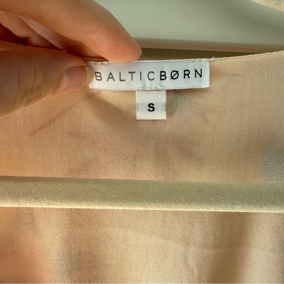 Baltic Born Floor Length Dress with Slit and Blue and Orange Floral Details - Picture 3 of 7